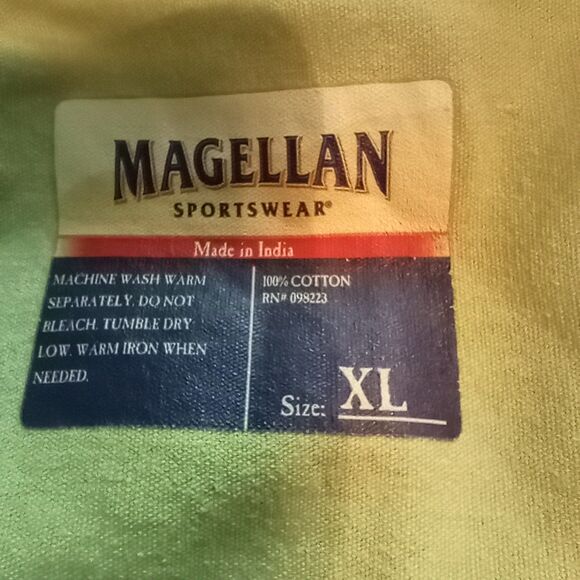 Men's Magellan Sportswear L/S Button Up. XL Brushed Cotton Celery Green Outdoors - Picture 3 of 8